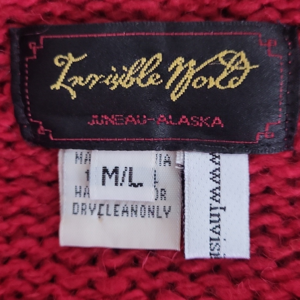 Invisible World 100% Wool Hand Knit Cardigan - Made in Bolivia - Picture 11 of 15